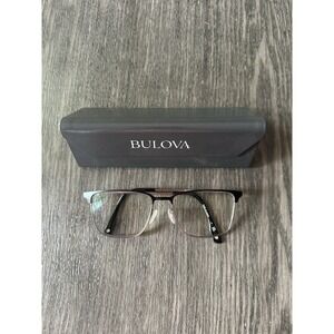 Bulova Eyeglasses, Frames Only, Hoodsport Black 55-17-145 Metal Frames With Case